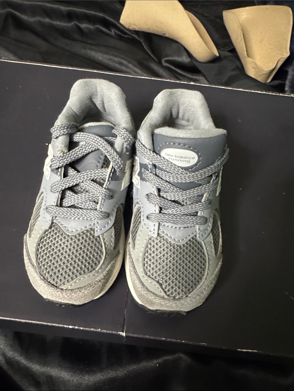 New Balance Kids Gray Mesh & Suede Sneakers